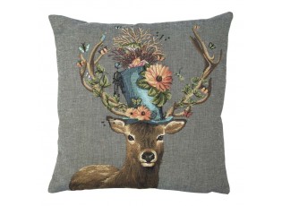 Gobelinový polštář Jelen s kloboukem - 45*15*45cm