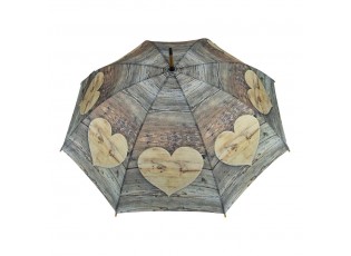 Deštník dřevěné srdce Wooden heart - 105*105*88cm