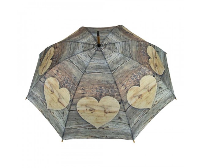 Deštník dřevěné srdce Wooden heart - 105*105*88cm Mars & More 