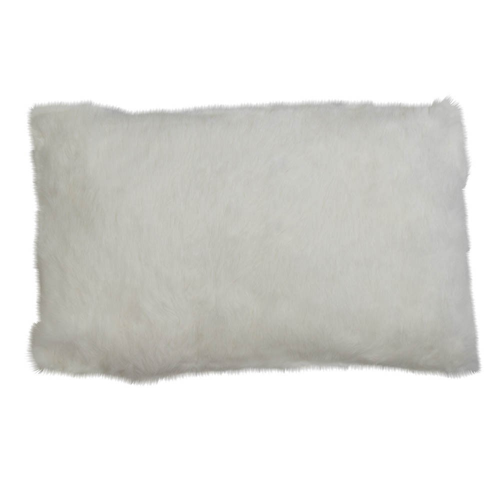Polštář z králičí kůže Rabbi bílá - 50*30*10cm