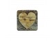 6ks pevné korkové podtácky dřevěné srdce Wooden heart - 10*10*0,4cm Mars & More 