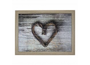 Podnos na nohy se srdcem z proutí - 43*33*7cm