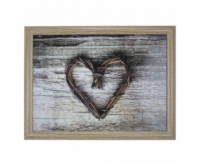 Podnos na nohy se srdcem z proutí - 43*33*7cm Mars & More 