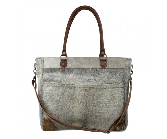 Šedá kožená kabelka přes rameno Vintage - 37*7*33cm Mars & More 