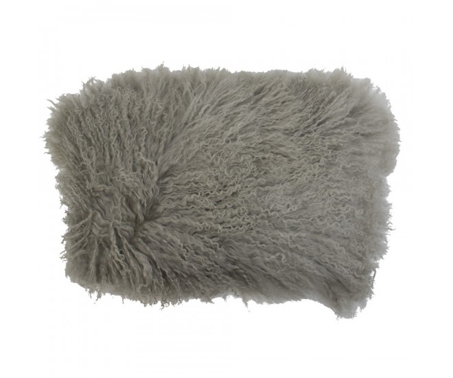 Polštář šedá ovčí kůže kudrnatý dlouhý chlup Curly grey - 35*50*10cm Mars & More 