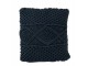 Tmavě modrý polštář s výplní Macrame - Ø 45*10 cm J-Line by Jolipa