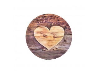 Dezertní talíř dřevěné srdce Wooden heart - 19*19*2cm