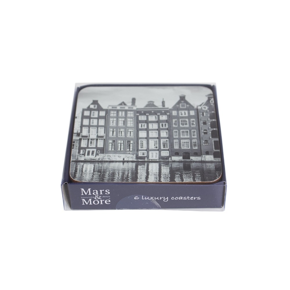6ks pevné korkové podtácky s motivem Amsterdam - 10*10*0,4cm Mars & More 6ks pevné korkové podtácky s motivem Amsterdam - 10*10*0,4cm Mars & More