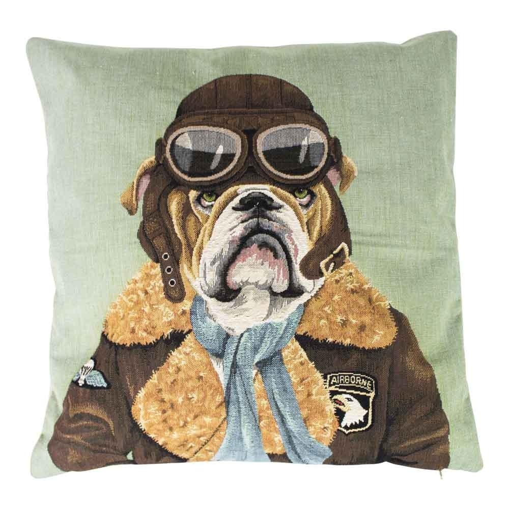 Gobelinový polštář Buldok pilot - 45*15*45cm