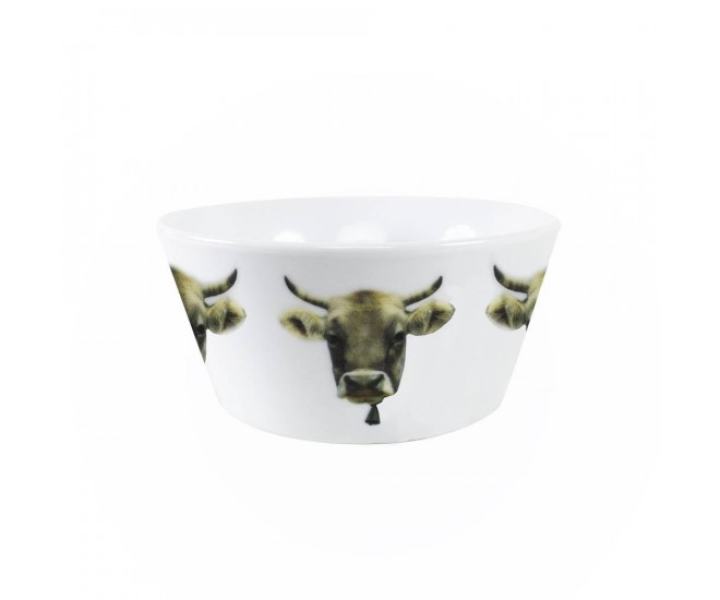 Porcelánová miska s motivem švýcarské krávy - 13.5*13.5*7.5cm Mars & More 