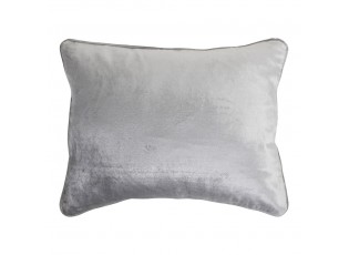 Obdélníkový šedo stříbrný sametový polštář Grey - 35*45cm