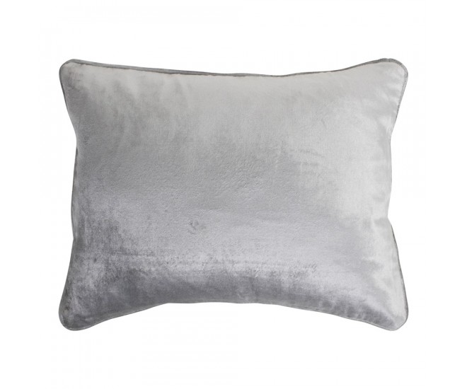Obdélníkový šedo stříbrný sametový polštář Grey - 35*45cm Mars & More 