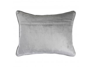 Obdélníkový šedo stříbrný sametový polštář Grey - 35*45cm