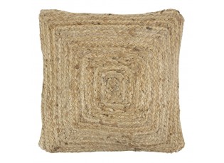 Čtvercový přírodní jutový polštář Valentio - 45*45*10cm