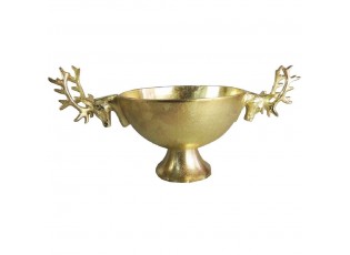 Zlatá kovová miska hlava Jelena - 49*30cm