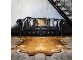 Měděný sametový polštář lemovaný kožešinou Copp - 45*45*10cm