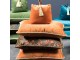 Oranžový sametový polštář obšitý krouceným zlatým provázkem Velvet - 45*10*45cm Mars & More 