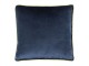 Tmavě modrý sametový polštář obšitý krouceným zlatým provázkem Velvet - 45*10*45cm Mars & More 
