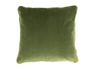 Zelený sametový polštář obšitý krouceným zlatým provázkem Velvet - 45*10*45cm