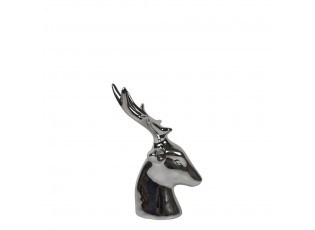 Pokladnička stříbrná hlava jelena S - 11*9*17cm