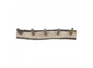 Přírodní dřevěný věšák s 5-ti háčky - 73*12*13cm
