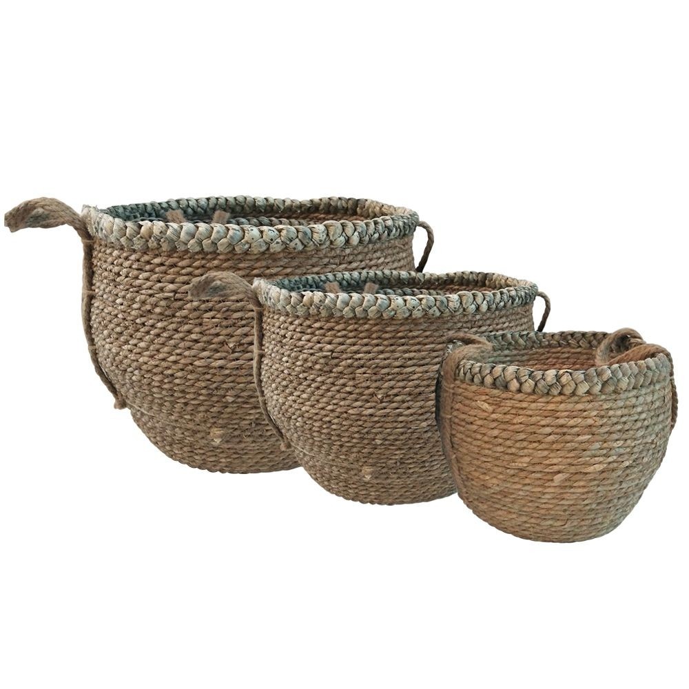 3 ks hnědé pletené koše Jesse - 38*38*26cm/31*31*23cm/26*26*21cm Mars & More 3 ks hnědé pletené koše Jesse - 38*38*26cm/31*31*23cm/26*26*21cm Mars & More