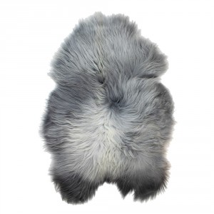 Šedá stříbrná kůže s černými konečky z Islandské ovce Iceland grey - 115*75*5cm