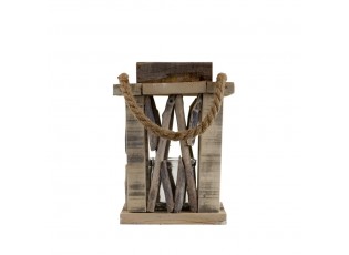 Přírodní dřevěná lucerna Mitt - 16*16*26cm
