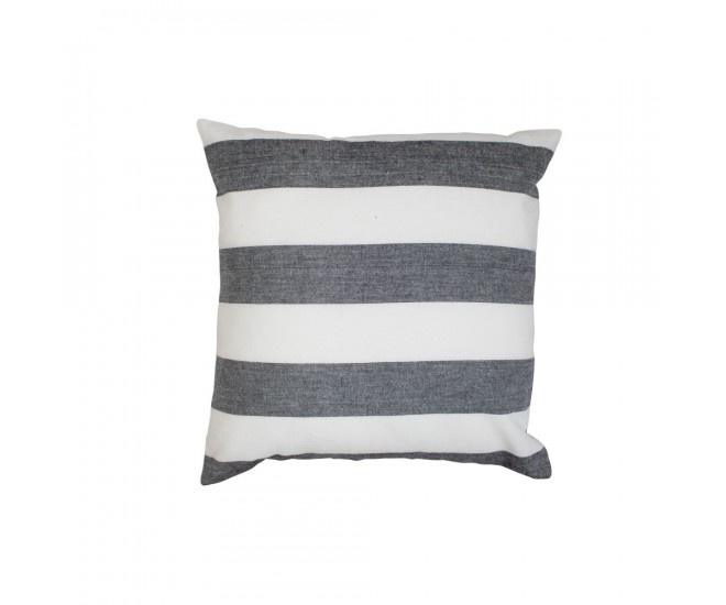 Černo-bílý bavlněný pruhovaný polštář Chambray - 40*40*10cm Mars & More 