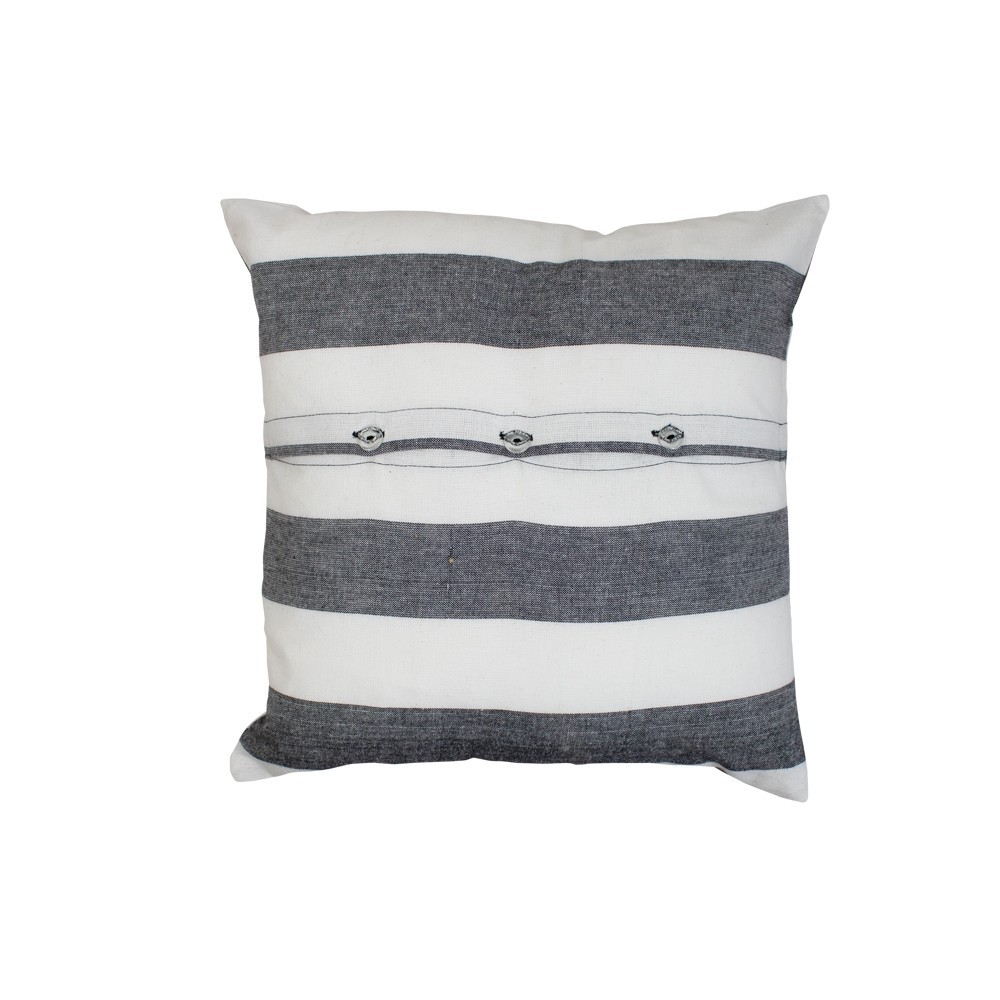 Černo-bílý bavlněný pruhovaný polštář Chambray - 40*40*10cm Mars & More Černo-bílý bavlněný pruhovaný polštář Chambray - 40*40*10cm Mars & More