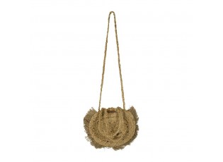 Přírodní kulatá jutová Crossbody s třásněmi - Ø26*7cm