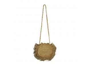 Přírodní kulatá jutová Crossbody s třásněmi - Ø26*7cm