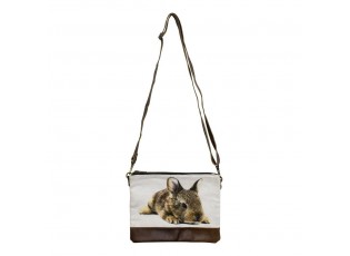 Kožená bavlněná Crossbody s králíčkem - 23*2*18cm