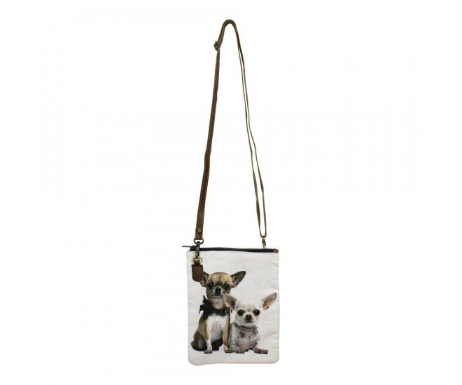 Kožená bavlněná Crossbody s Čivavou - 18*2*23cm Mars & More 