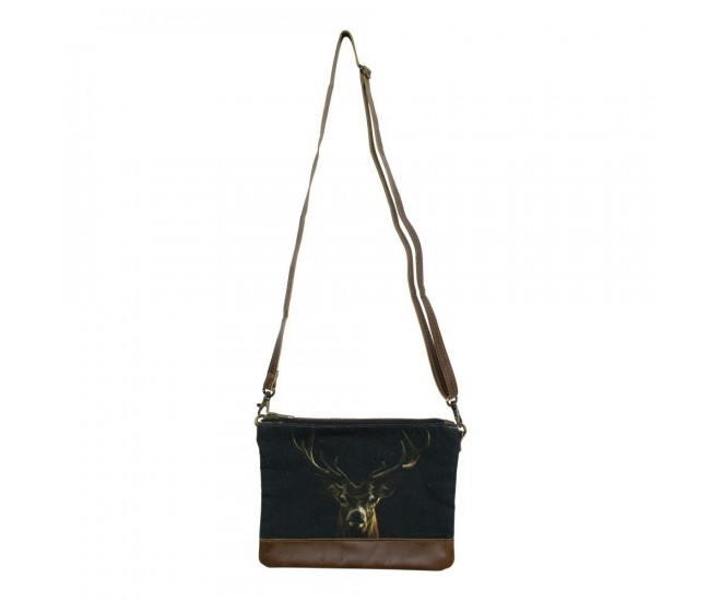 Kožená bavlněná Crossbody s Jelenem - 23*2*18cm Mars & More 