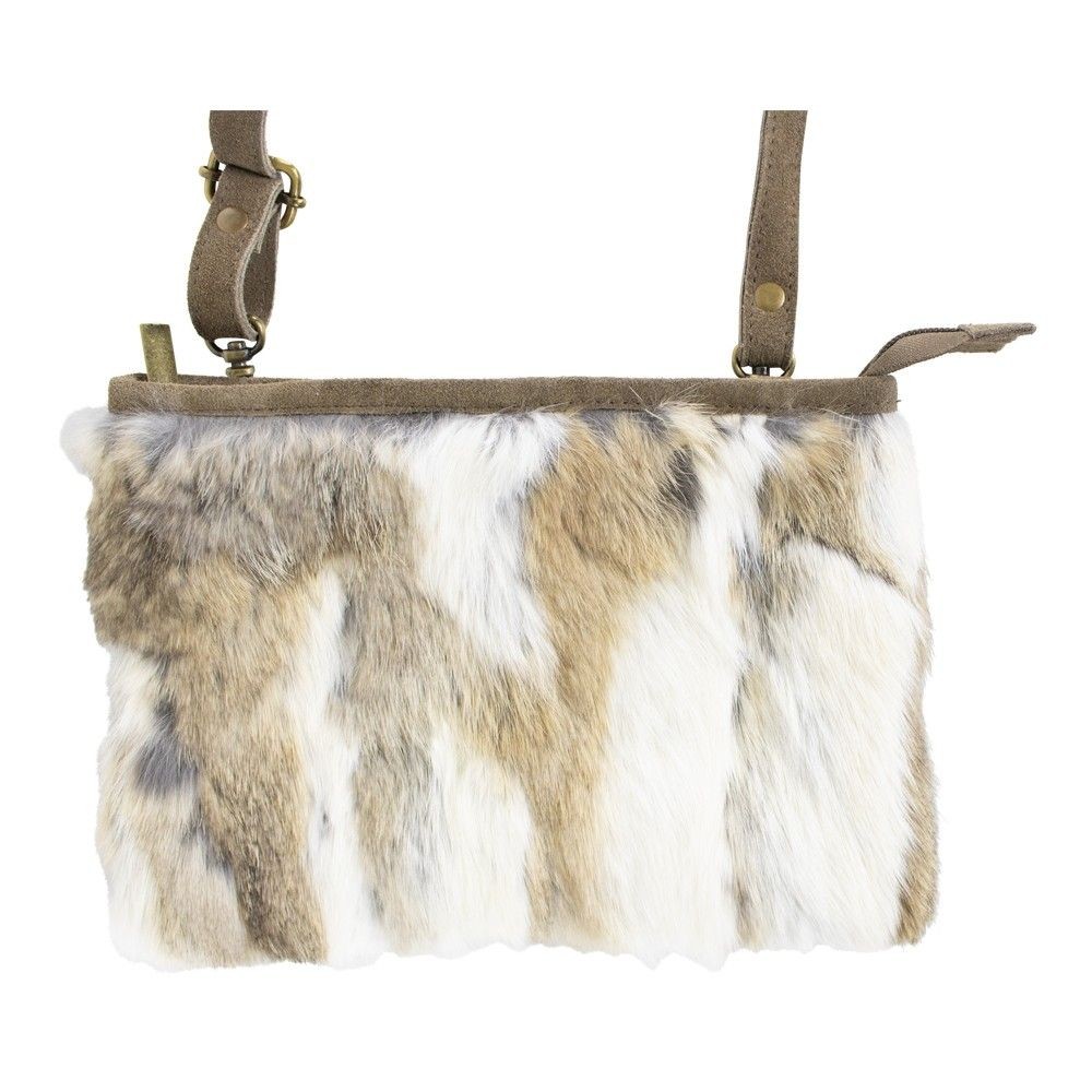 Kožená kabelka Croosbody z králičí kůže - 16*22*2cm
