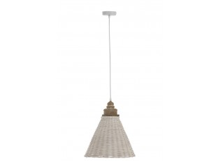 Bílé ratanové kónické závěsné světlo Iconic - Ø 35*42/112 cm