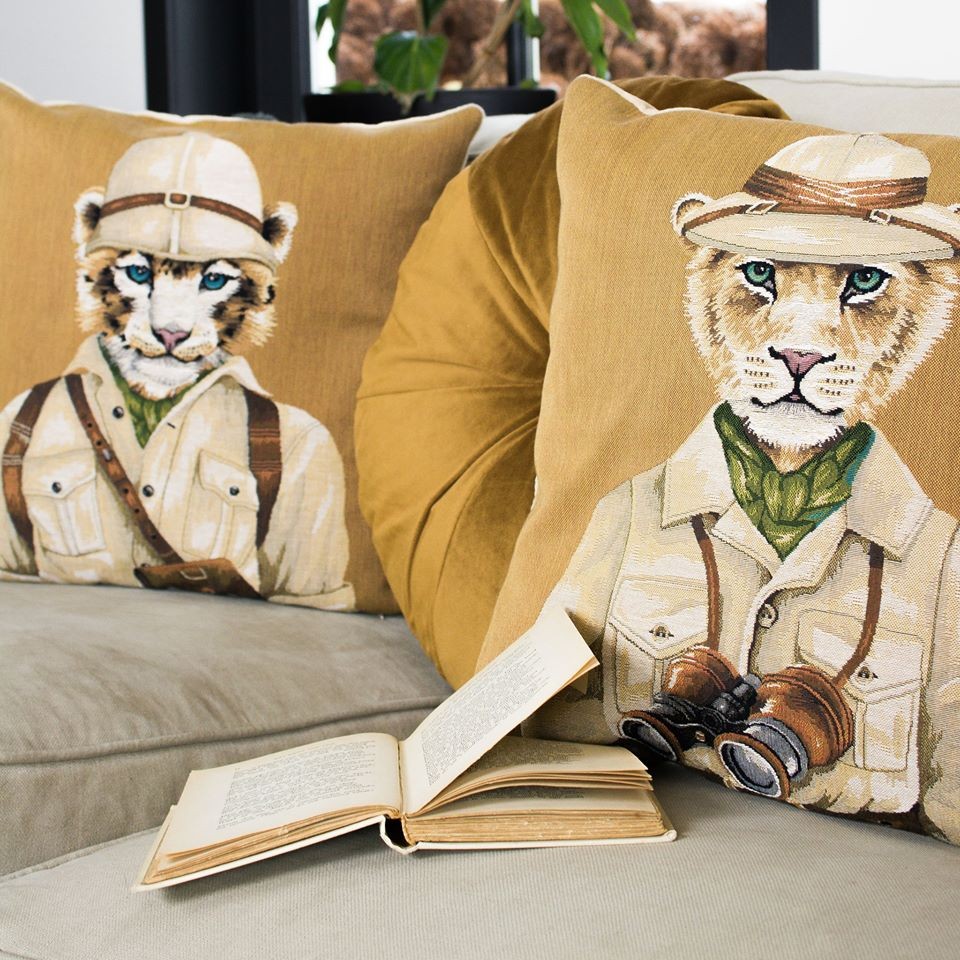 Gobelínový polštář safari Panter - 45*15*45cm Mars & More Gobelínový polštář safari Panter - 45*15*45cm Mars & More