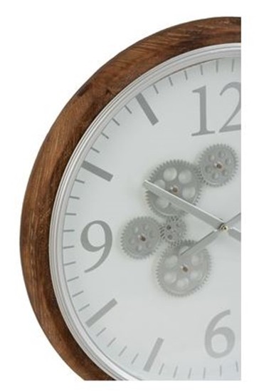 Nástěnné hodiny s dřevěným rámem a ozubenými kolečky Laudine S - Ø 52*7 cm J-Line by Jolipa Nástěnné hodiny s dřevěným rámem a ozubenými kolečky Laudine S - Ø 52*7 cm J-Line by Jolipa