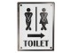 Nástěnná kovová cedule Toilet - 26*35 cm Clayre & Eef