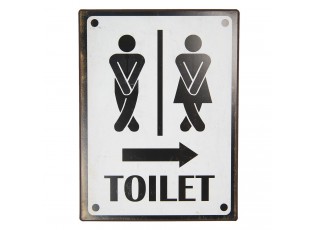 Nástěnná kovová cedule Toilet - 26*35 cm