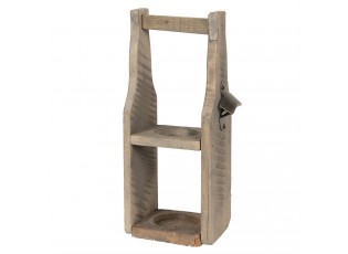 Dřevěná bedýnka na láhev s otvírákem - 15*12*38 cm