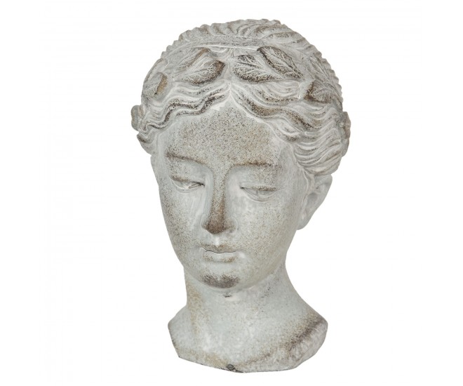 Šedá socha hlava ženy - 12*11*17 cm Clayre & Eef