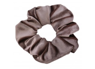 Hnědo šedá sametová gumička - Ø 10*2 cm