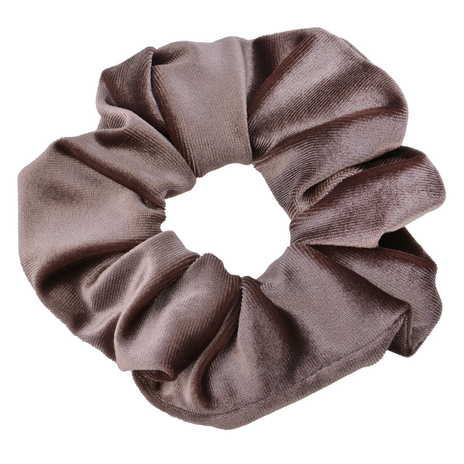 Hnědo šedá sametová gumička - Ø 10*2 cm Clayre & Eef Hnědo šedá sametová gumička - Ø 10*2 cm Clayre & Eef