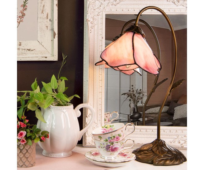 Stolní lampa Tiffany - Ø 31*48 cm 1x E14 Clayre & Eef