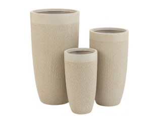 Set 3ks béžových váz Clay - Ø 38*72 cm