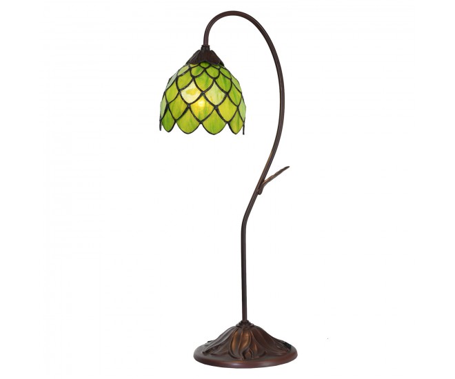 Vitrážová stolní lampa Tiffan Fleuron – Ø 28*60 cm E14/max 1*40W Clayre & Eef