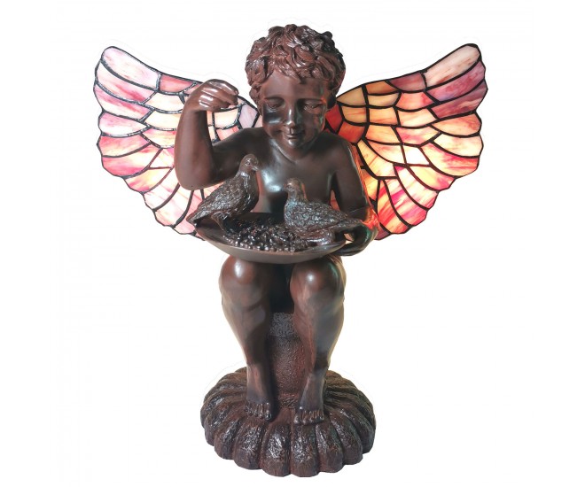Stolní lampa Tiffany Ange - 33*21*33 cm E14/max 2*25W Clayre & Eef