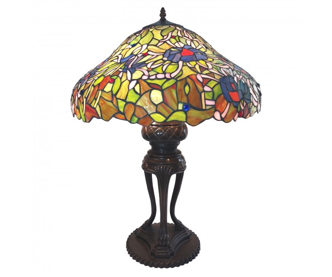 Stolní lampa Tiffany Emmie – Ø 57*83 cm E27/max 3*40W Clayre & Eef